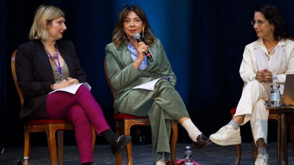 Un’immagine dal convegno, da sinistra Marianna Coppola, Daniela Grignoli e Ignazia Bartholini
